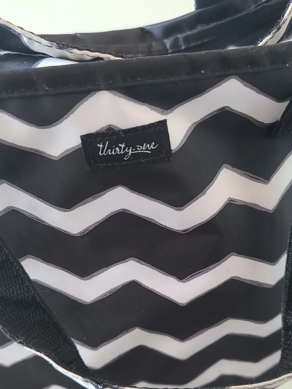 thirty-one Black and White Chevron  Tote